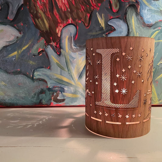 L - Monogram Letter L Candle Lantern