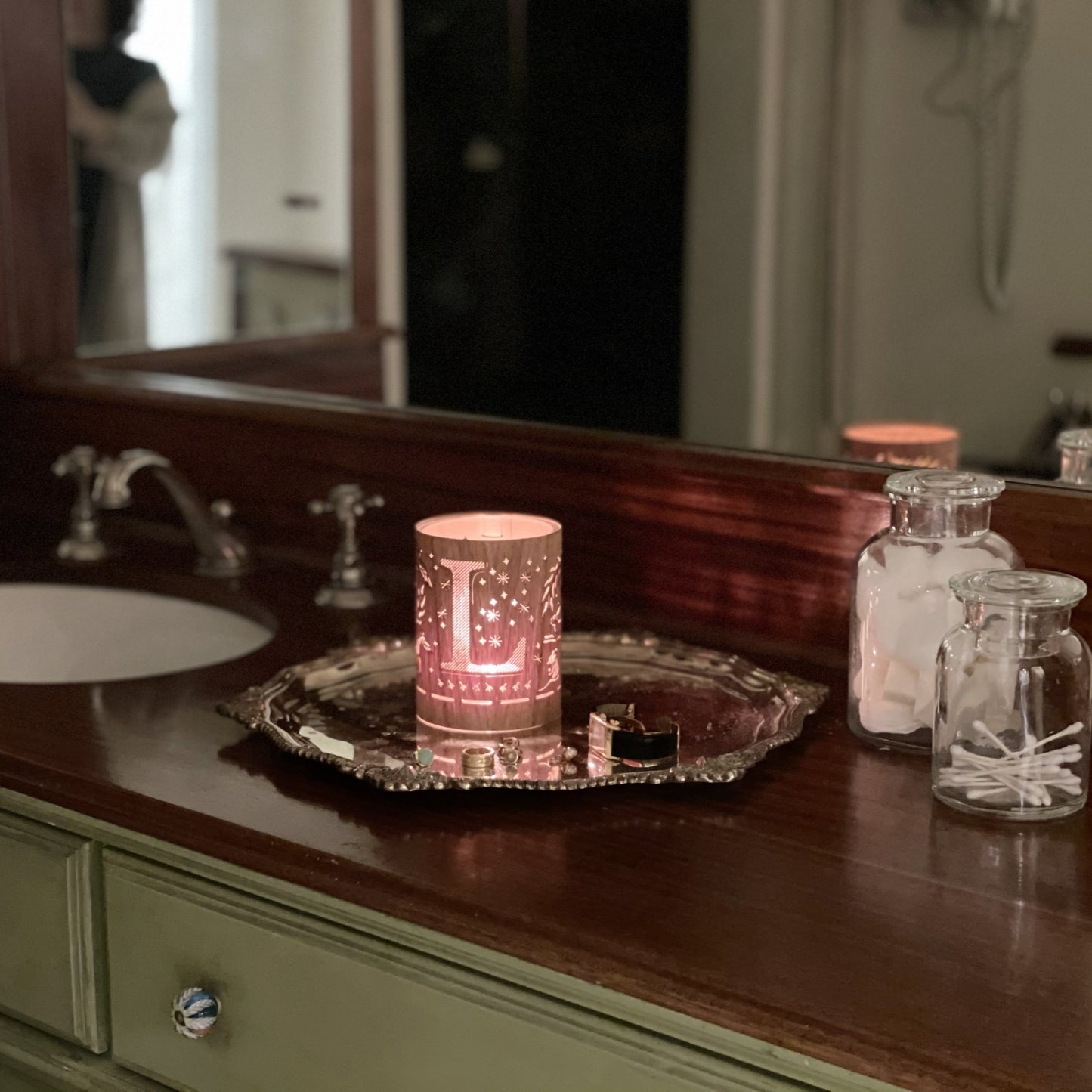L - Monogram Letter L Candle Lantern