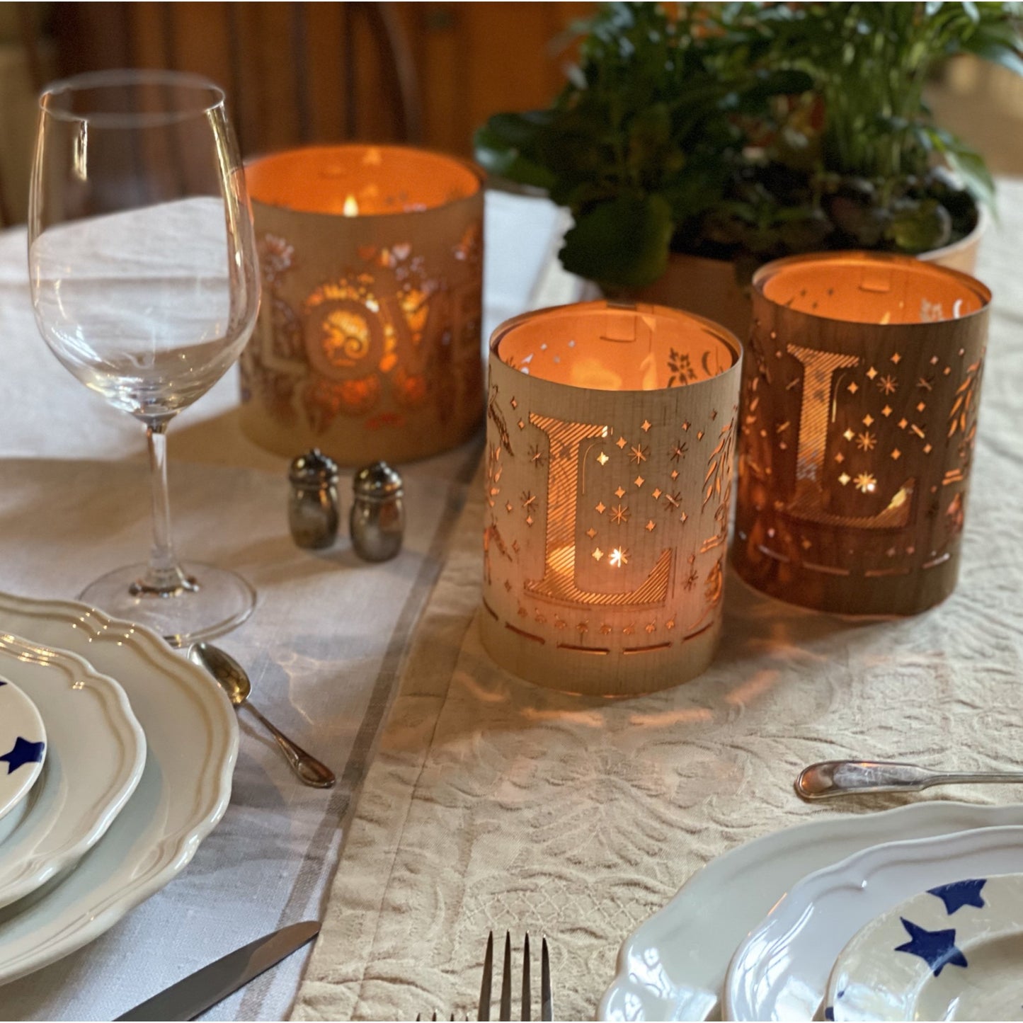 L - Monogram Letter L Candle Lantern