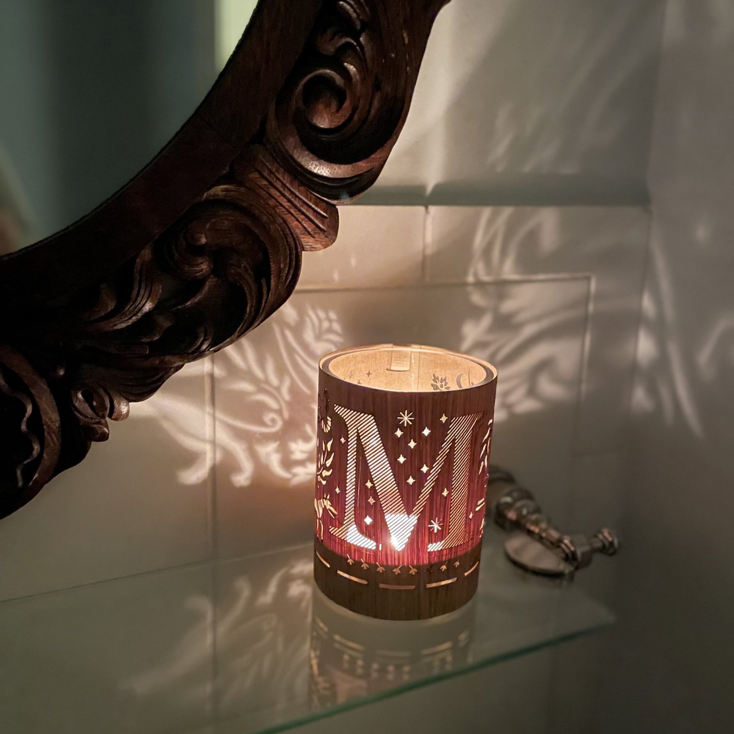 M - Monogram Letter M Candle Lantern