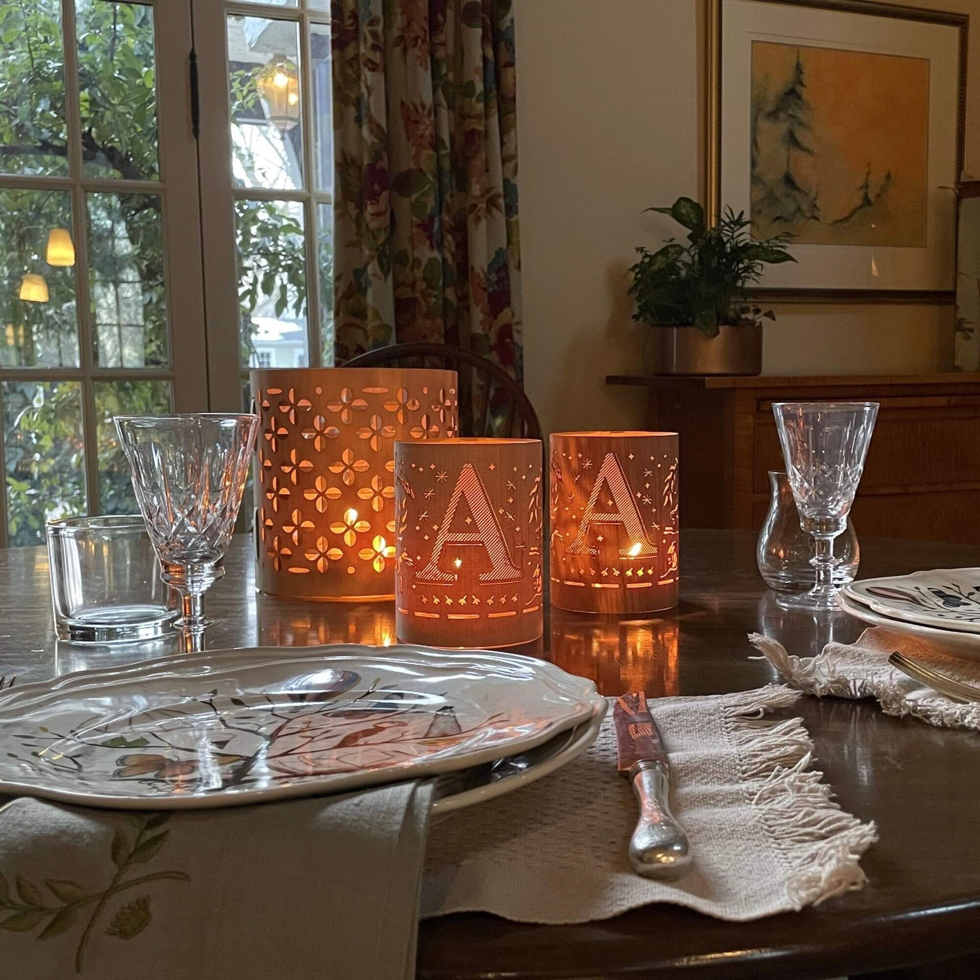 LETTER A MONOGRAM LANTERN - available in white oak or maple beautiful illuminated letters