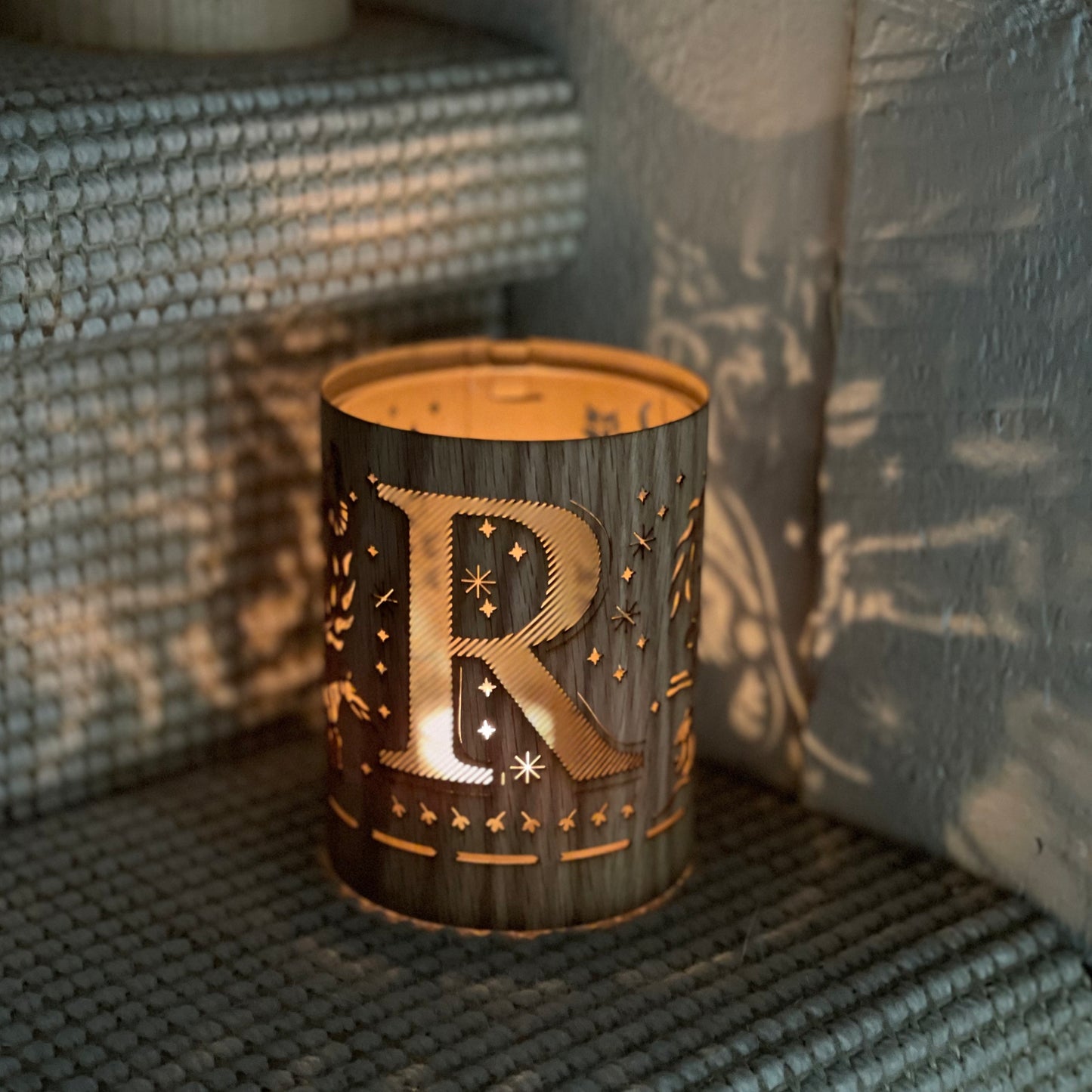 R - Monogram Letter R Candle Lantern