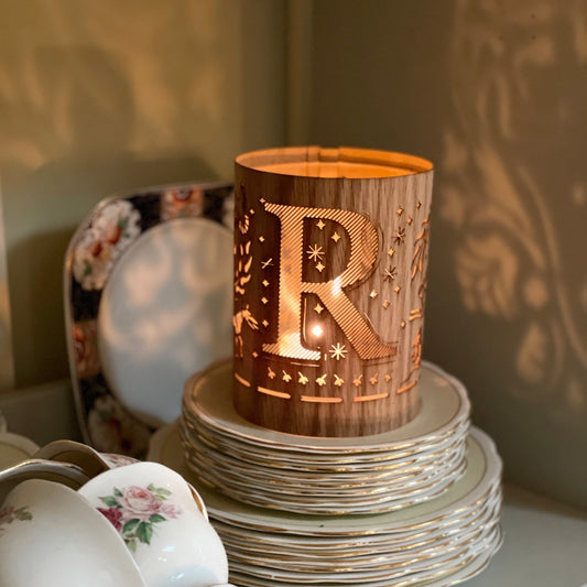 R - Monogram Letter R Candle Lantern