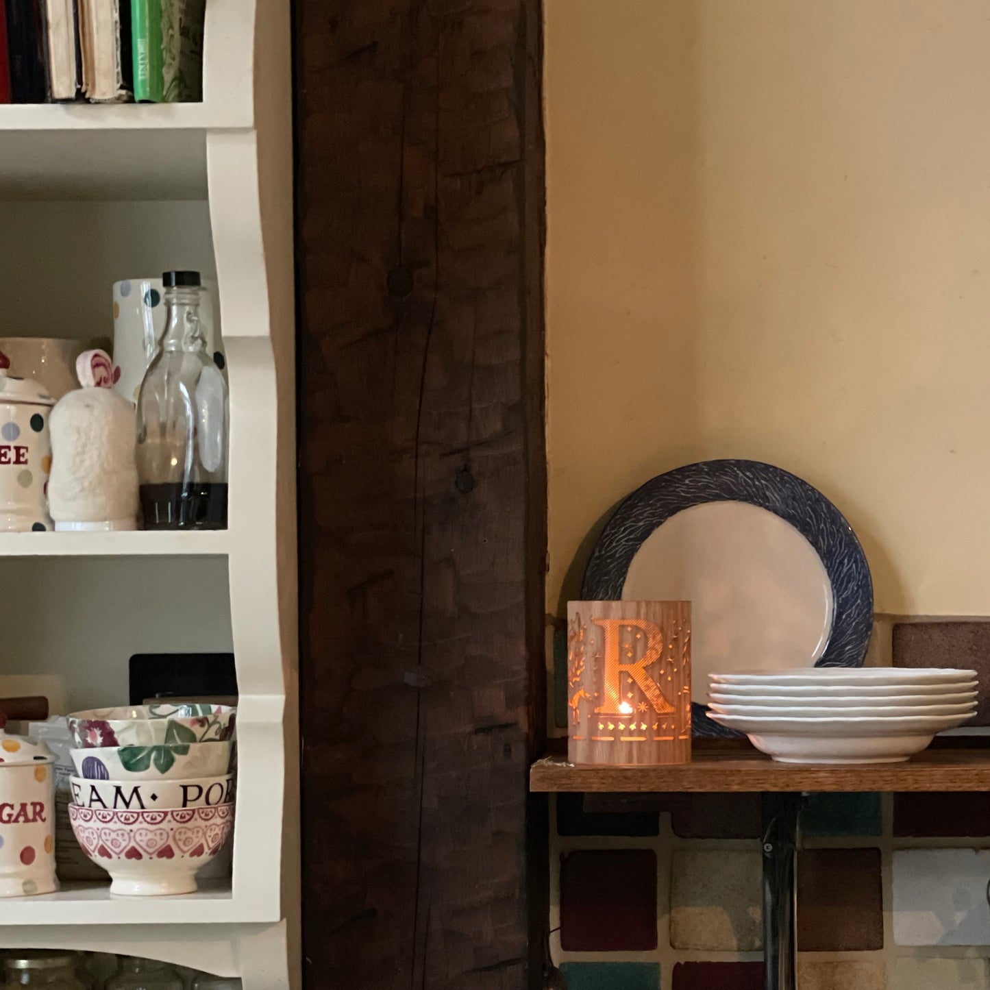 R - Monogram Letter R Candle Lantern