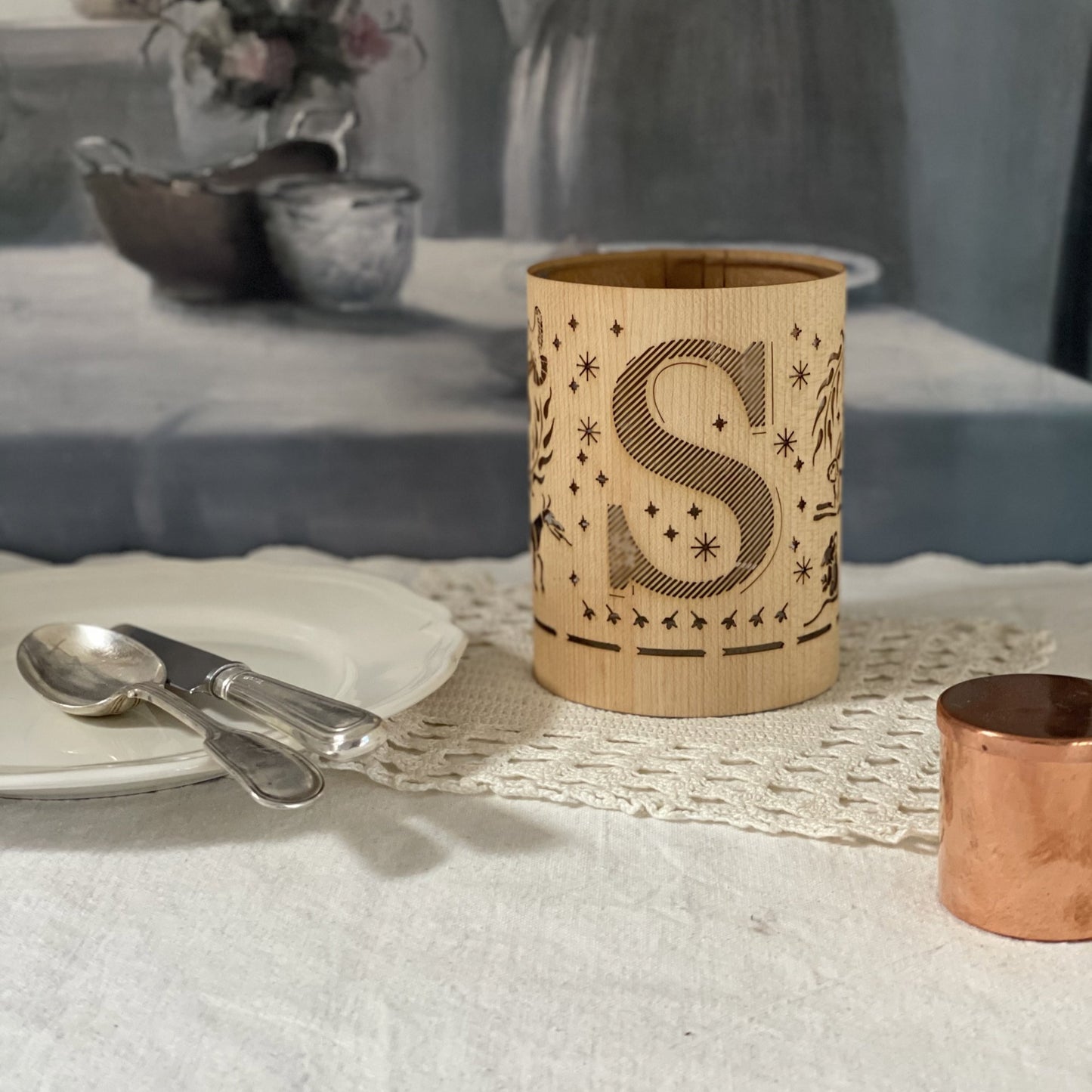 S - Monogram Letter S Candle Lantern