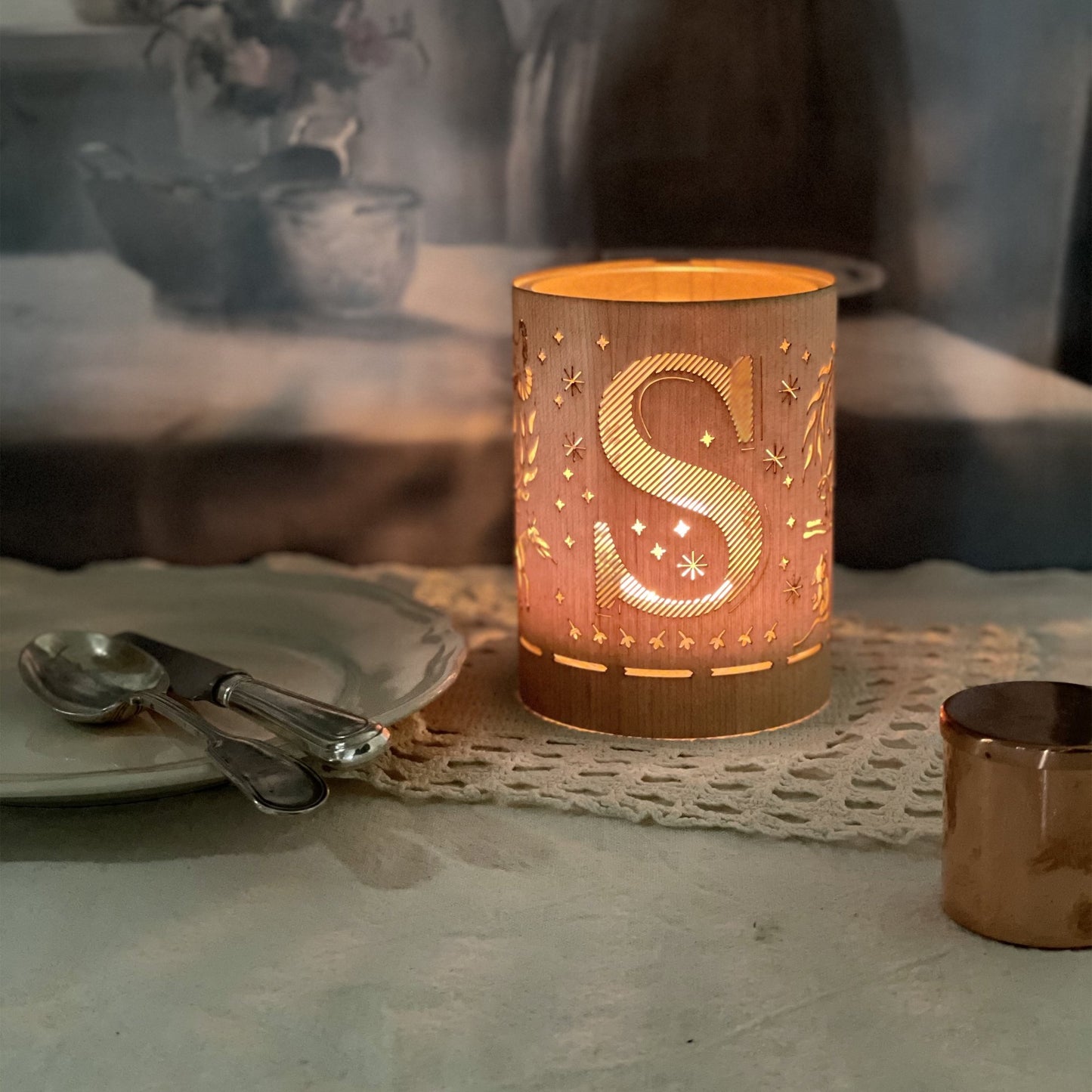 S - Monogram Letter S Candle Lantern