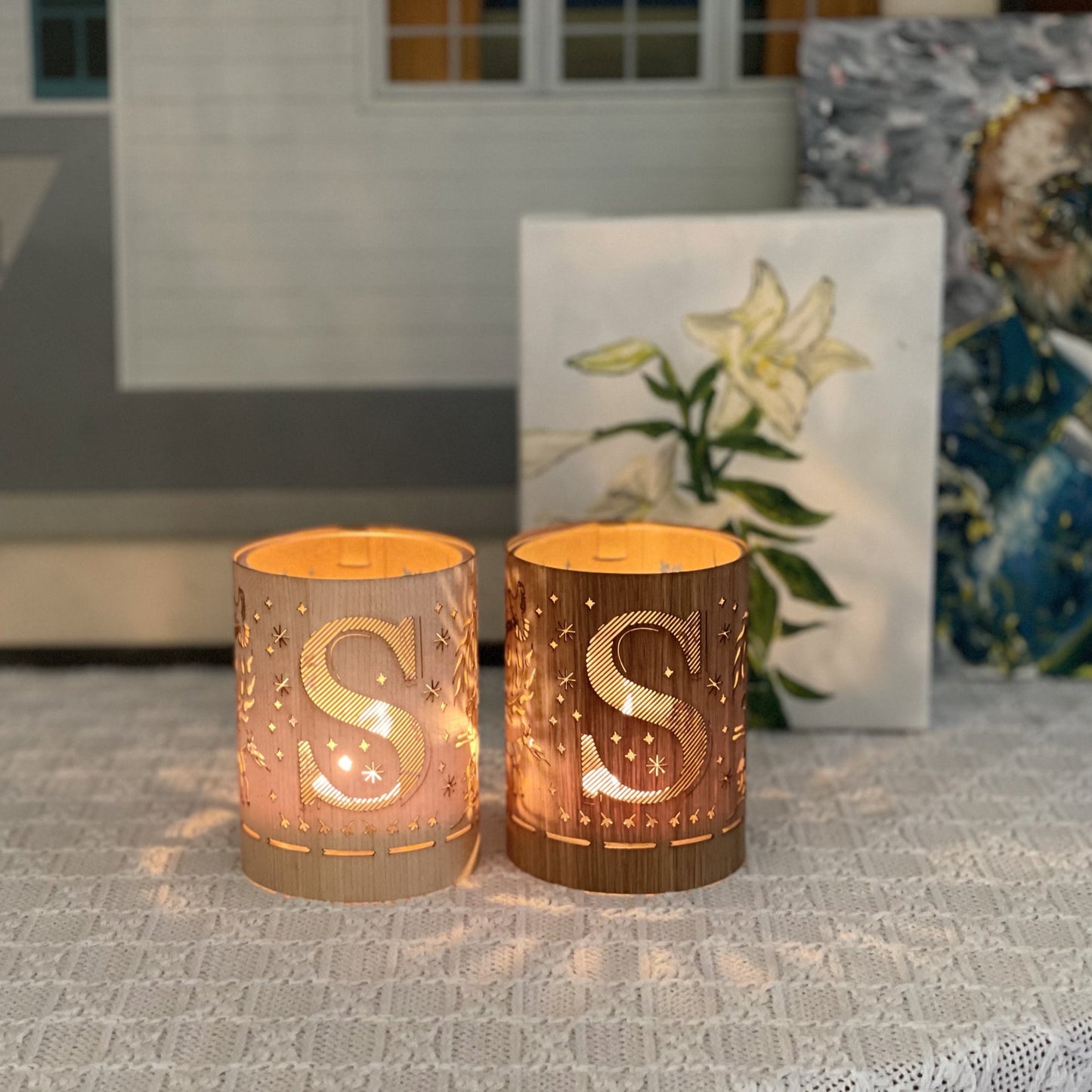 S - Monogram Letter S Candle Lantern