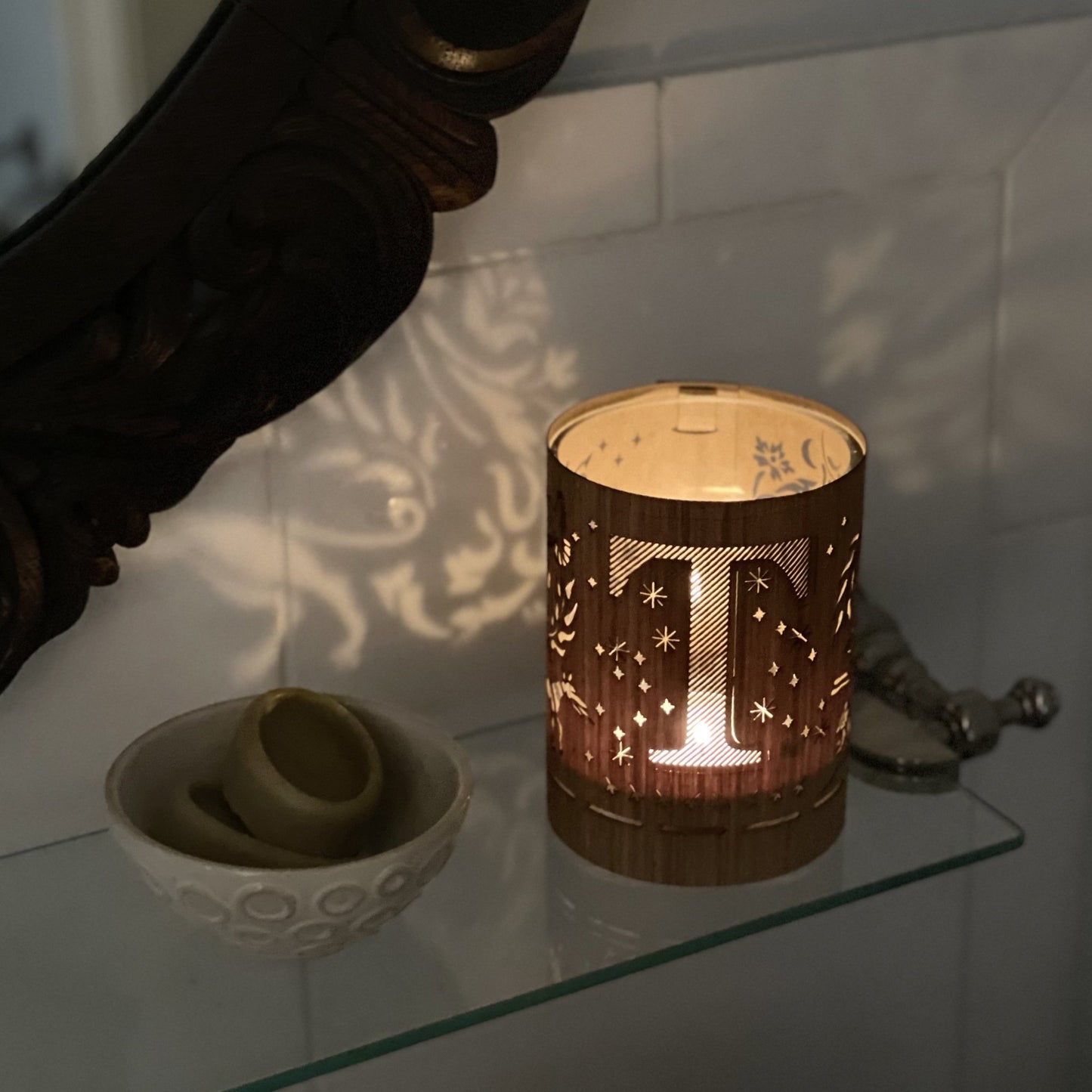 Monogram Candle Lantern - Letter T