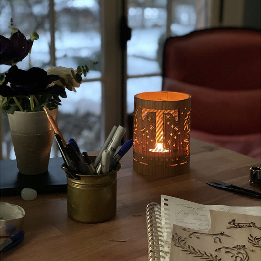 Monogram Candle Lantern - Letter T