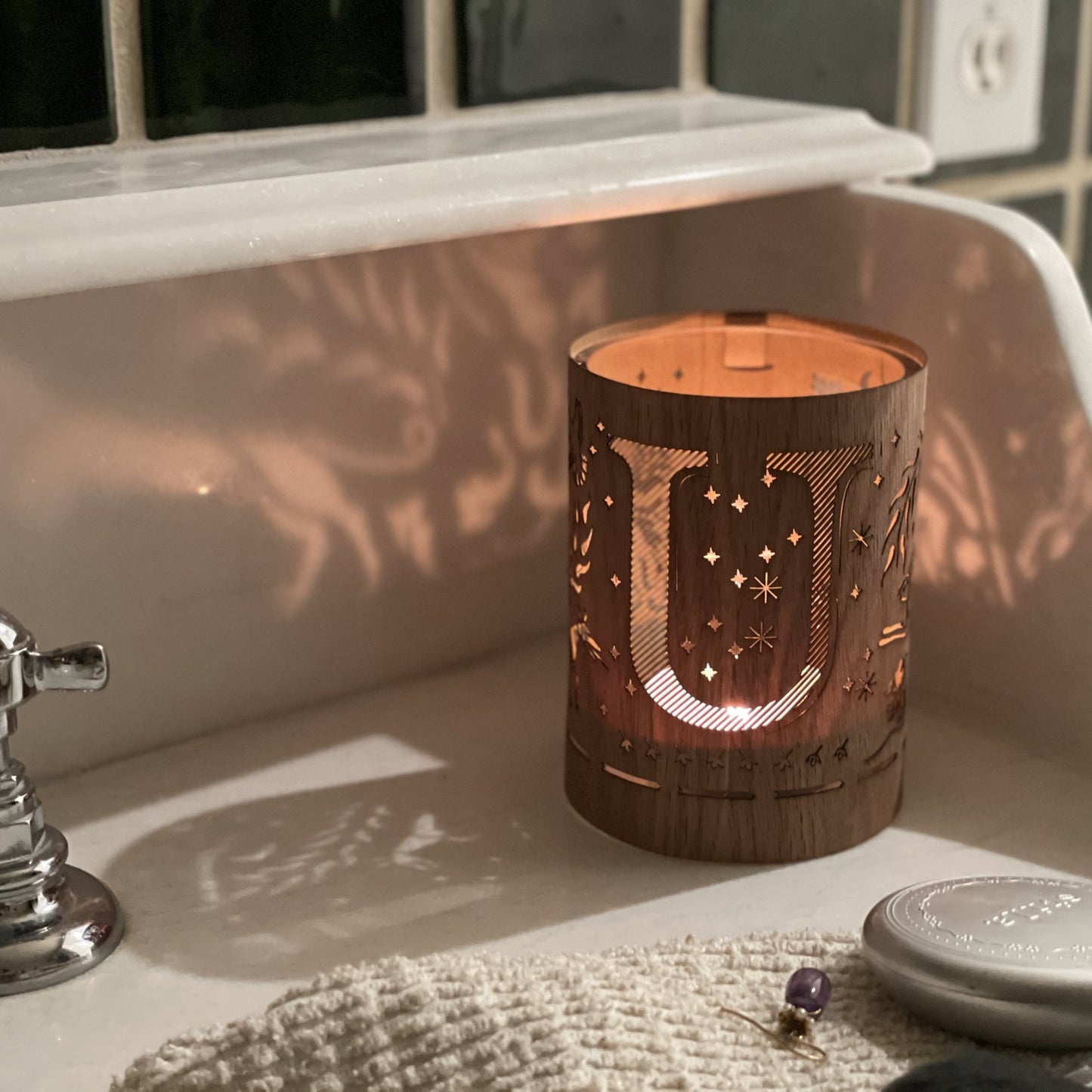 U - Monogram Letter U Candle Lantern