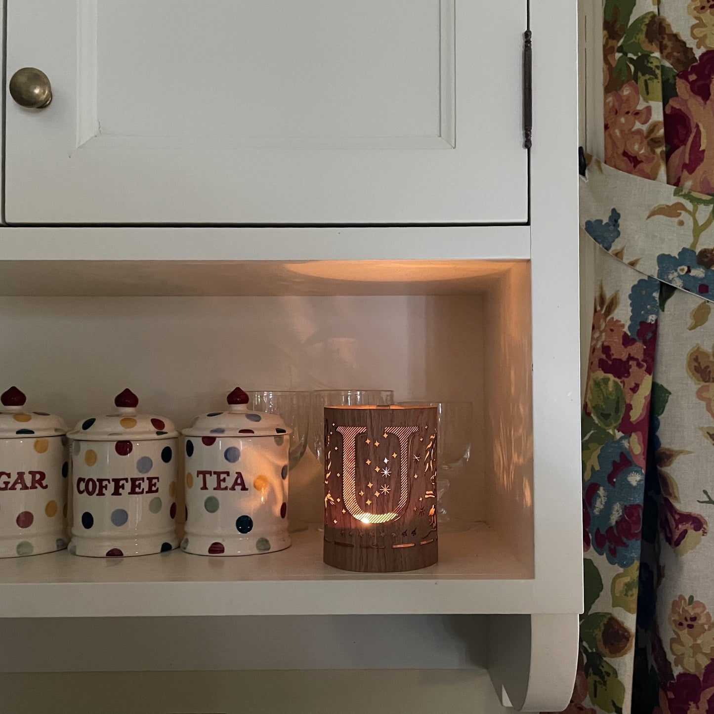 U - Monogram Letter U Candle Lantern