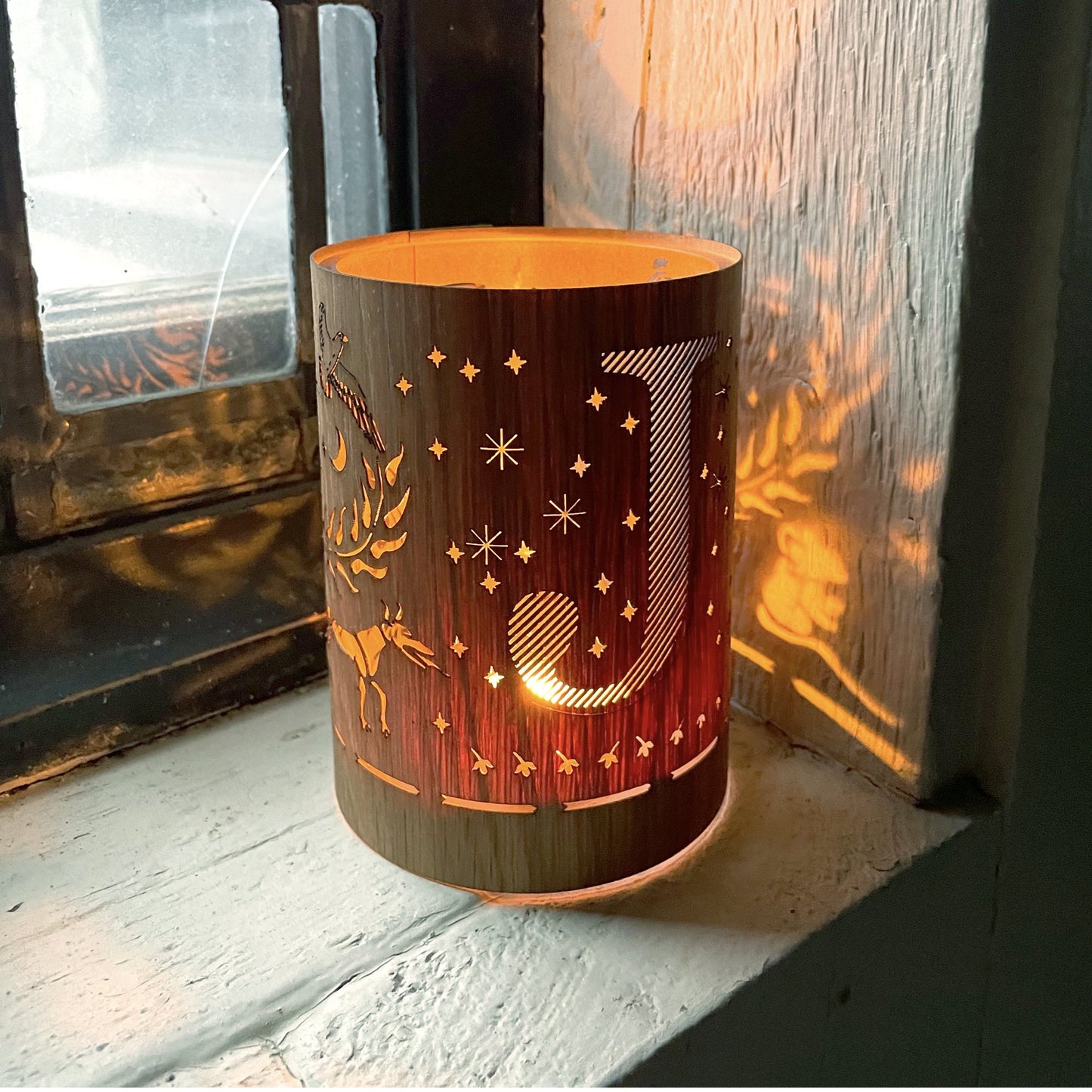 J - Monogram Letter J Candle Lantern