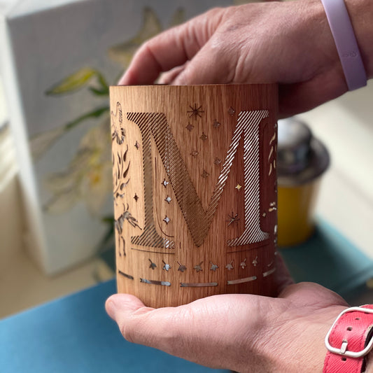 M - Monogram Letter M Candle Lantern