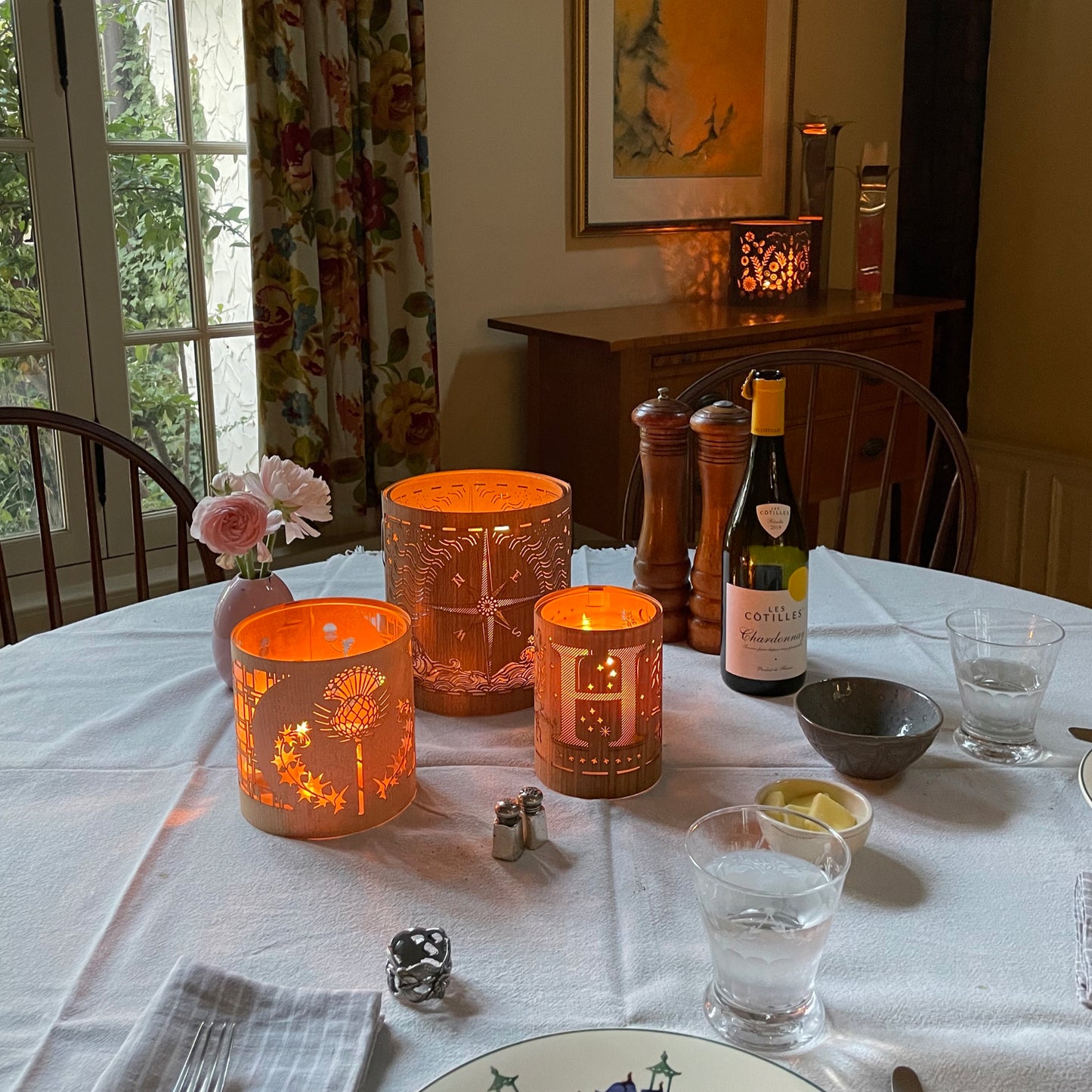 H - Monogram Letter H Candle Lantern