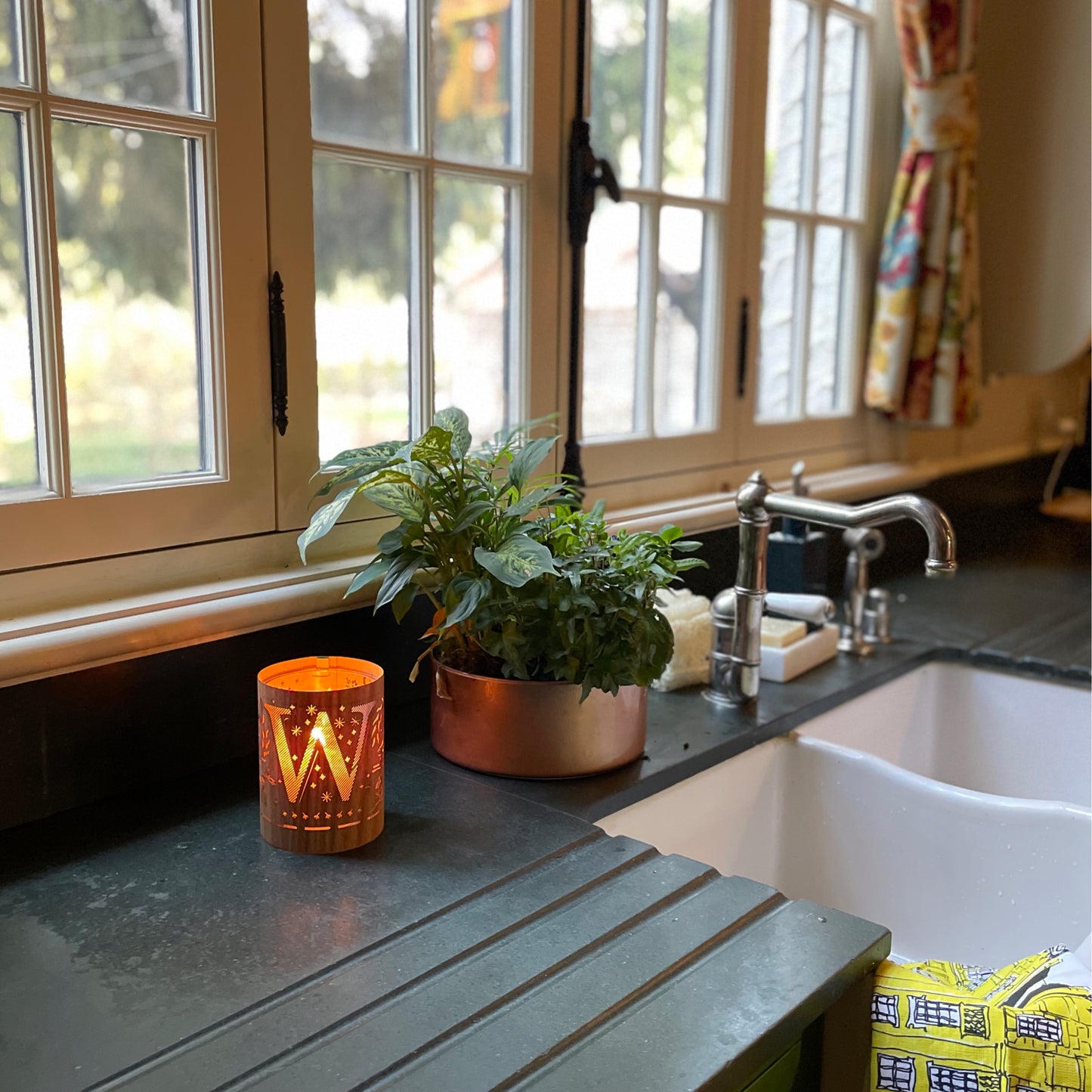 W - Monogram Letter W Candle Lantern