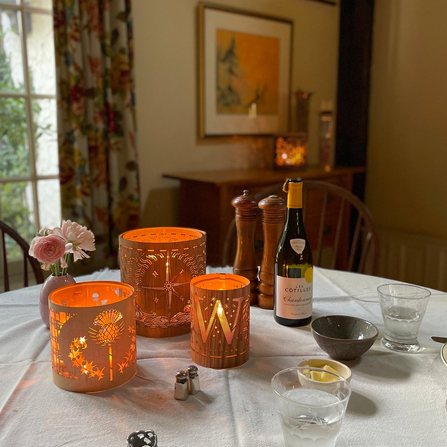 W - Monogram Letter W Candle Lantern