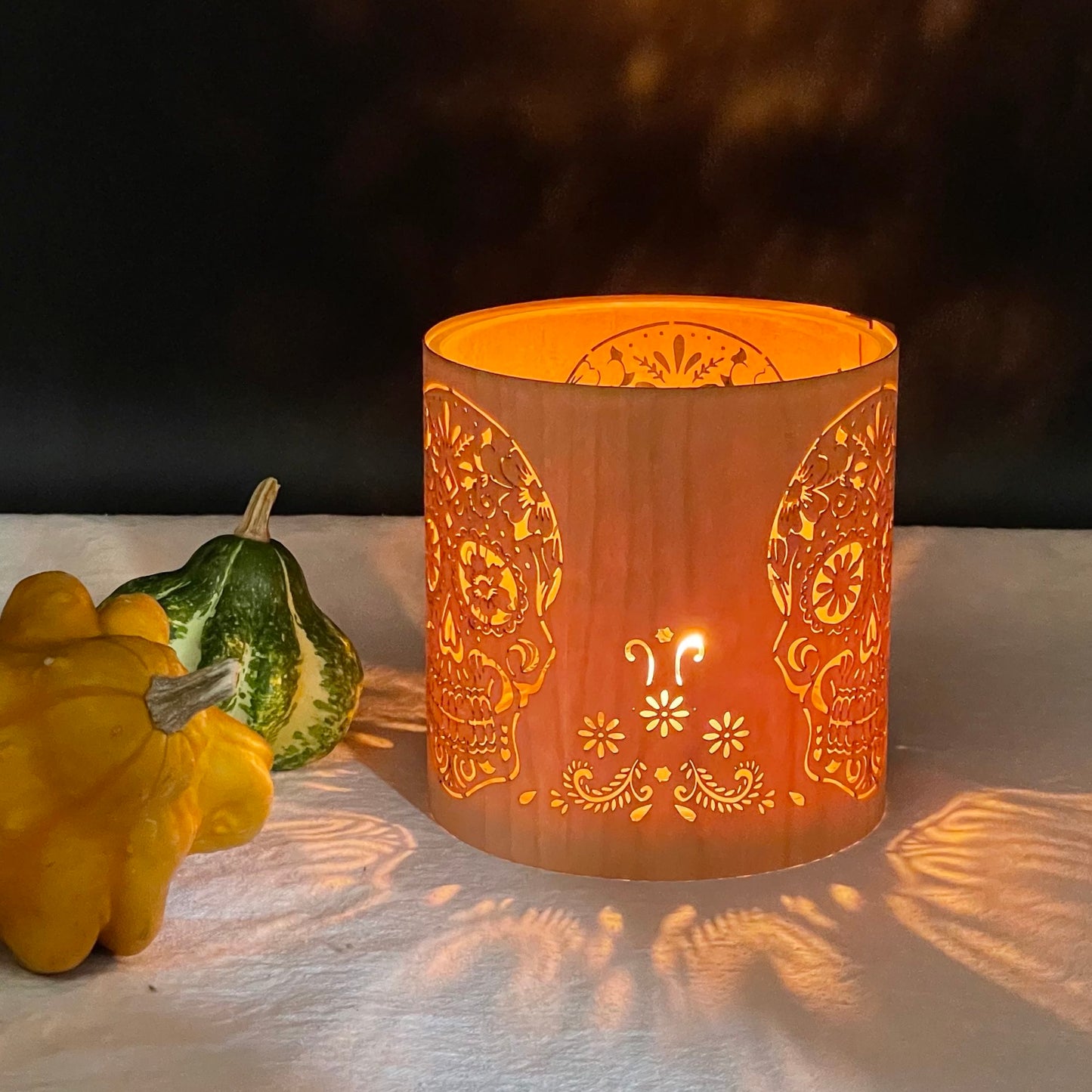 A Sugar Skull Candle Lantern