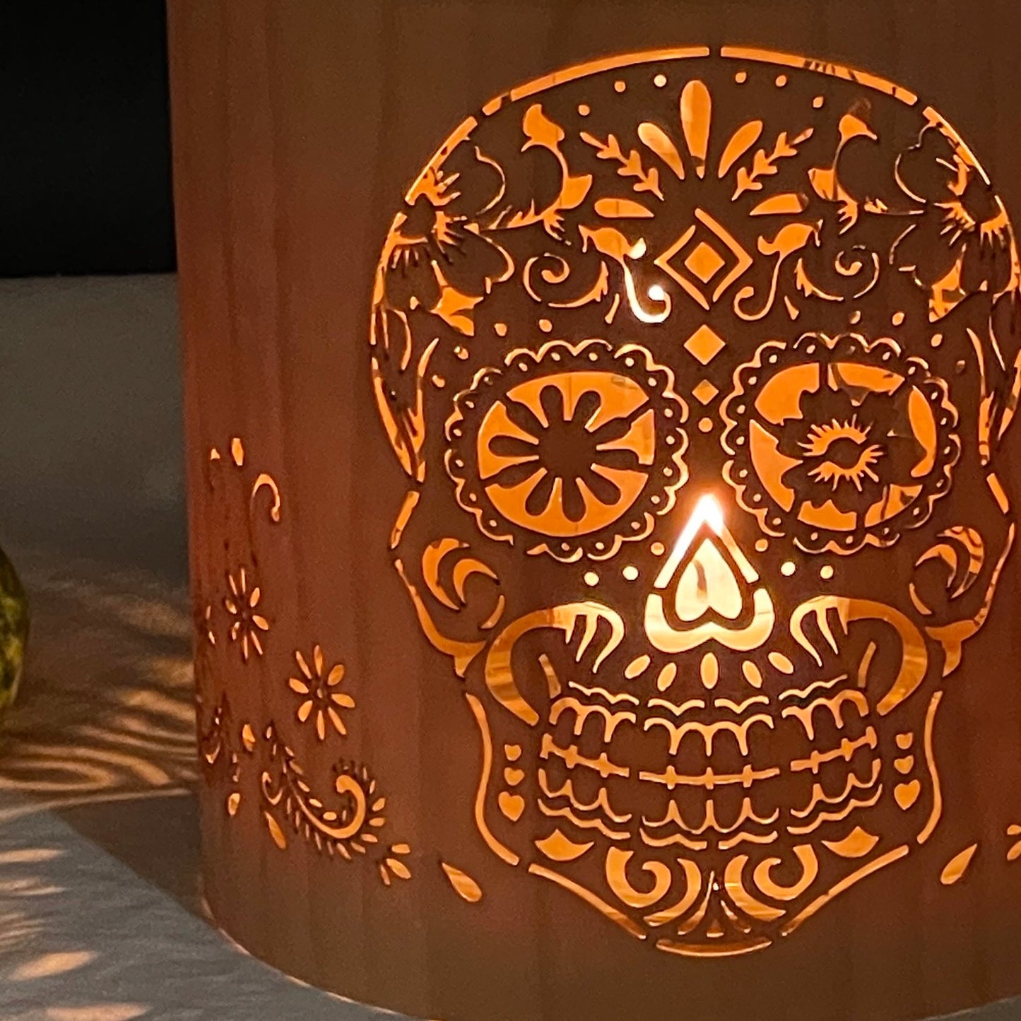 A Sugar Skull Candle Lantern