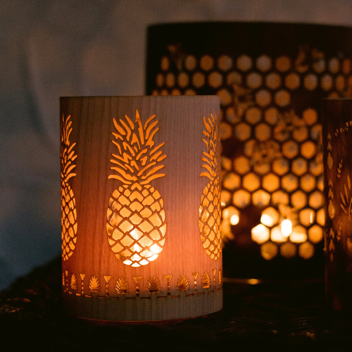 The pineapple lantern - a welcoming tradition in glass and wood-maple,White Oak,or walnut