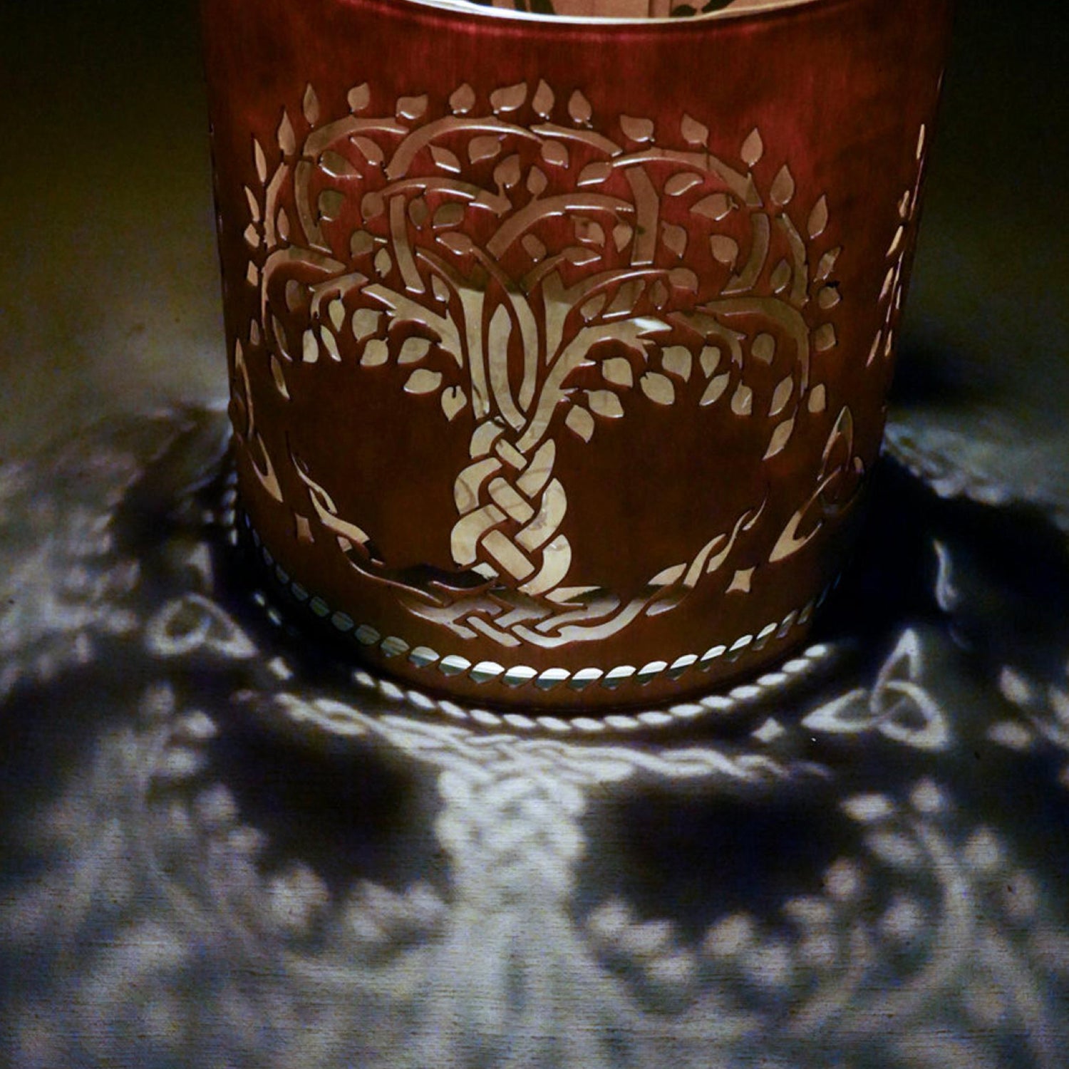 a tree of life lantern Black Walnut, large