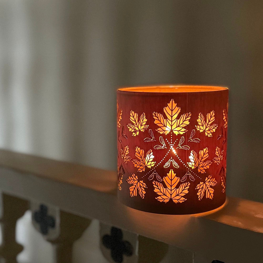 Our LanternCozie in Maple Leaf design