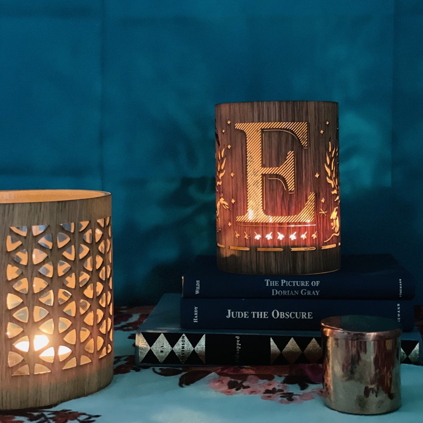 E - Monogram Letter E Candle Lantern