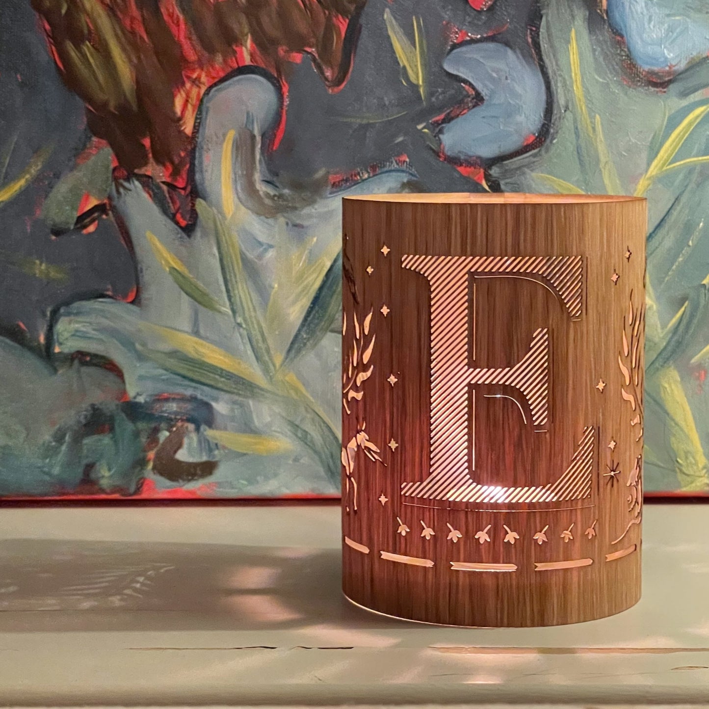 E - Monogram Letter E Candle Lantern