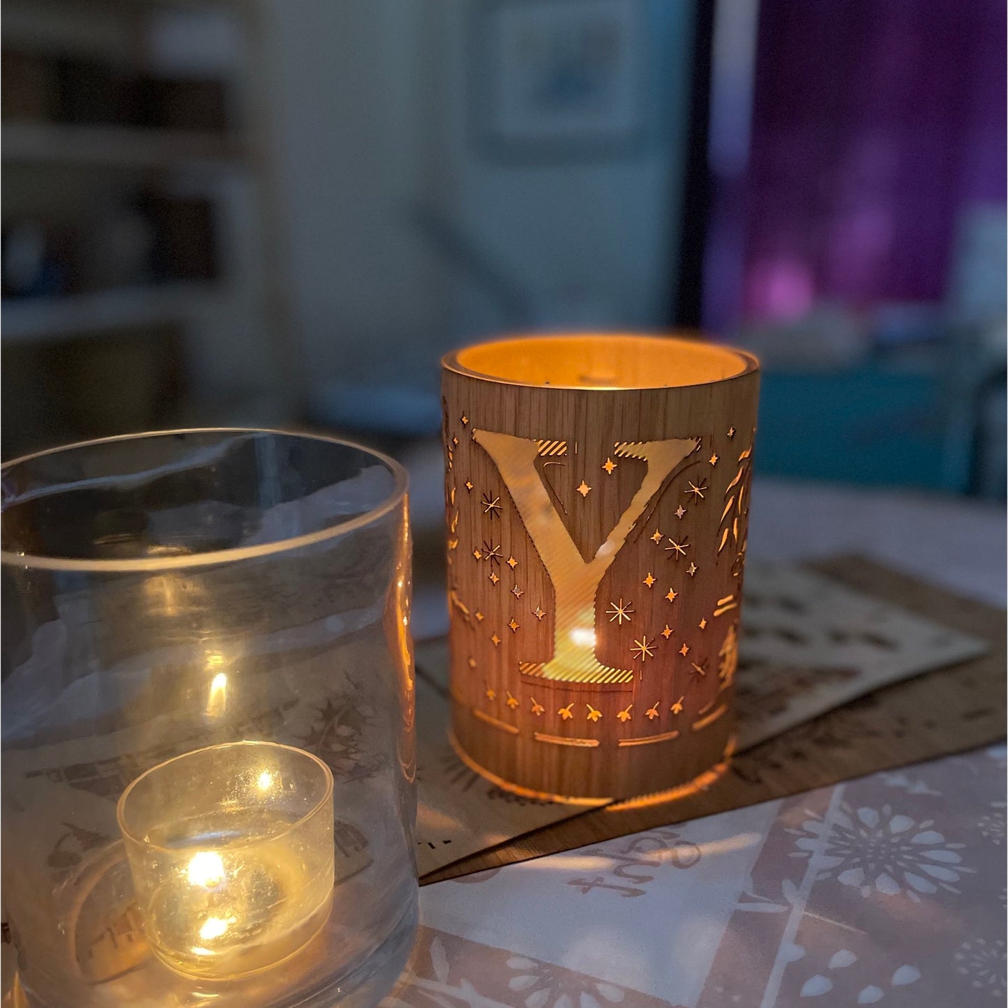 Y - Monogram Letter Y Candle Lantern