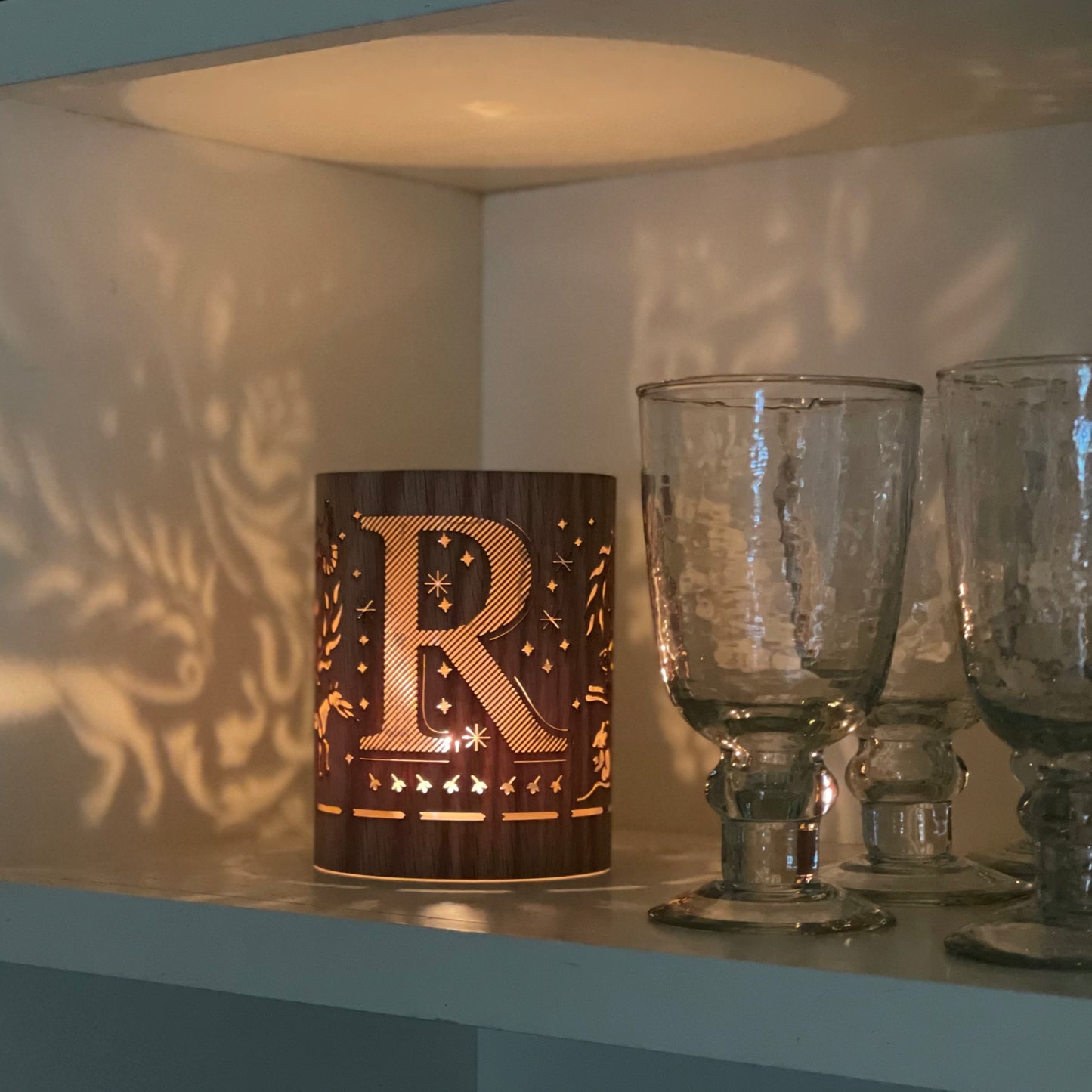 R - Monogram Letter R Candle Lantern