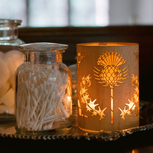 Scottish Thistle Lantern - Hand-Crafted Robbie Burns Day Decor