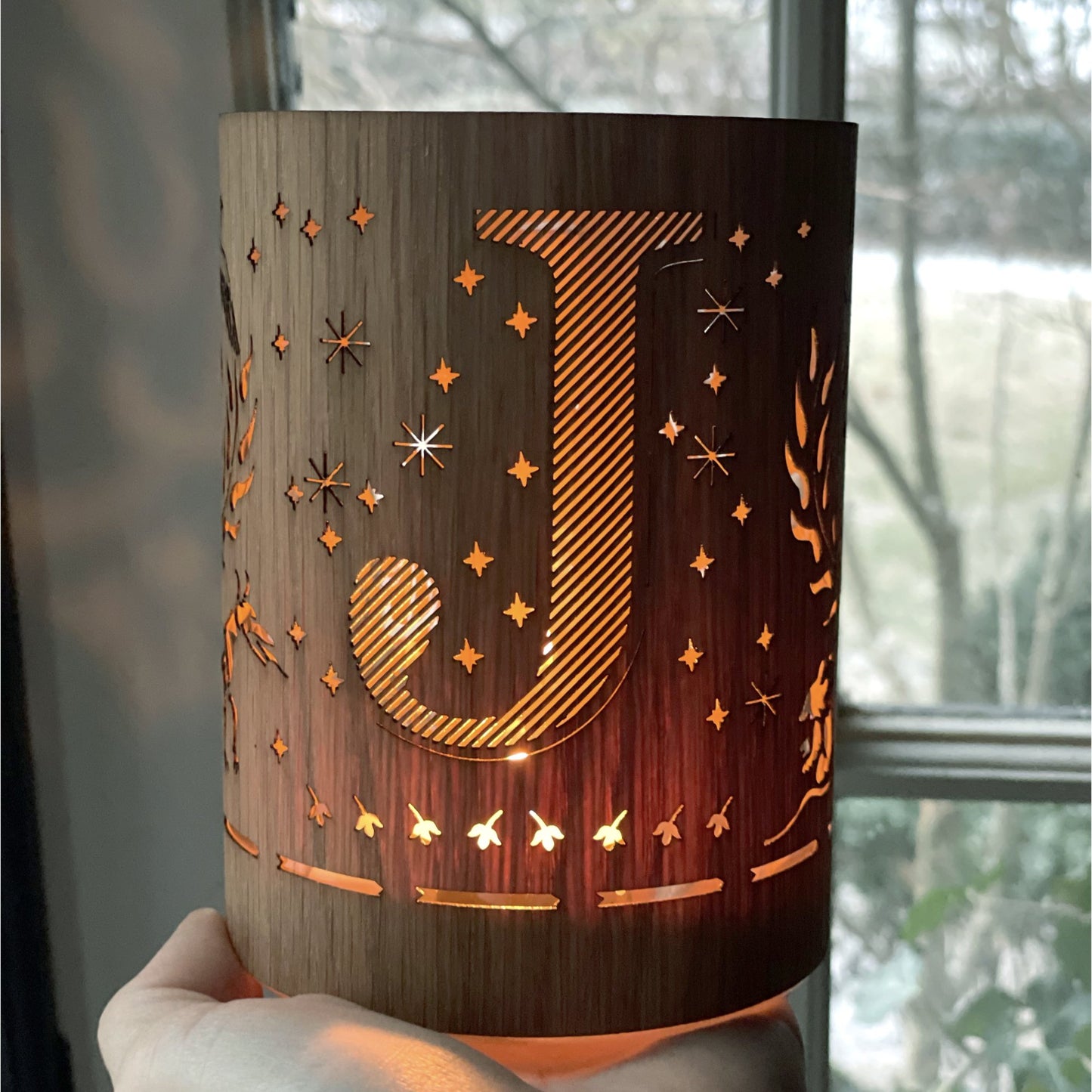 J - Monogram Letter J Candle Lantern