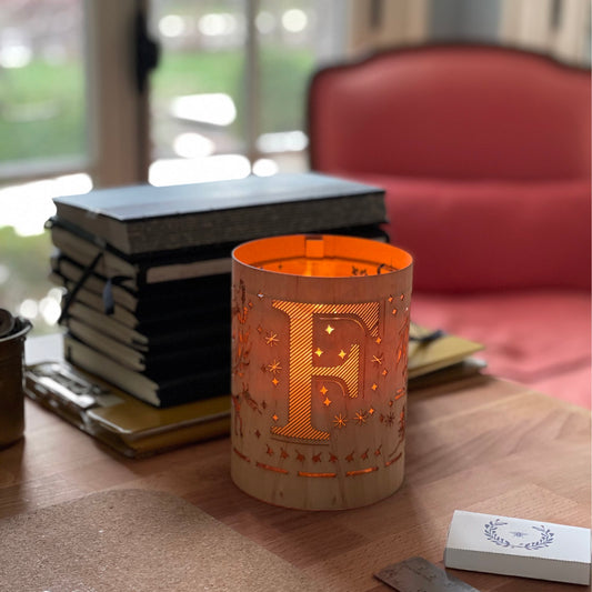 F - Monogram Letter F Candle Lantern