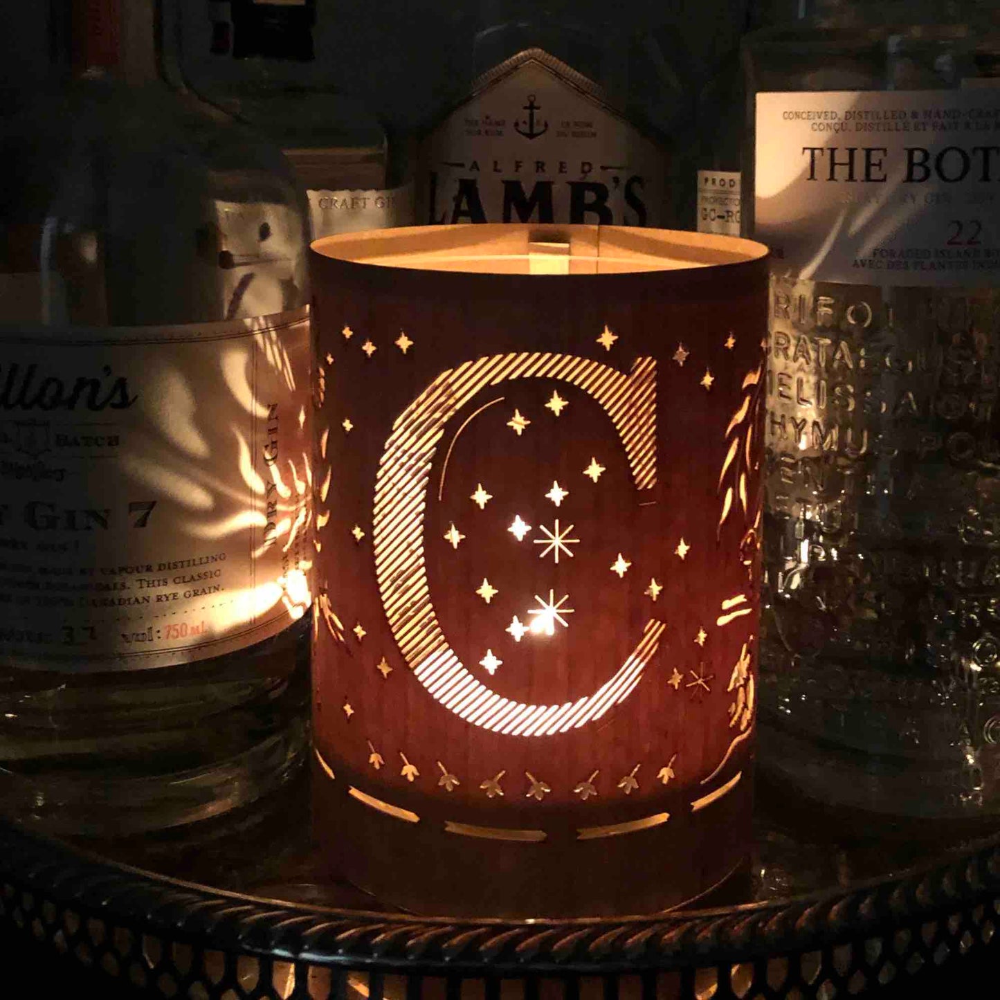 C -  Monogrammed C Hurricane Candle Holder