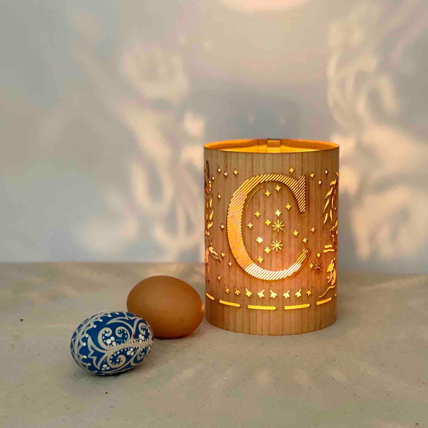 C -  Monogrammed C Hurricane Candle Holder