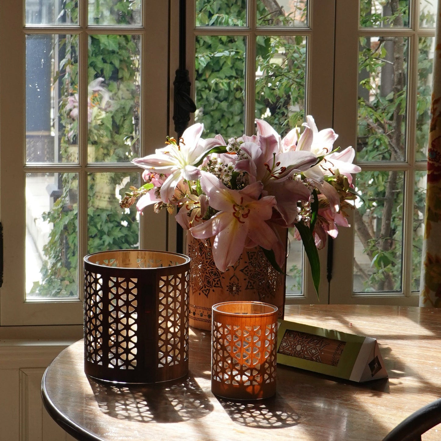 large and small mid-century modern lanterns