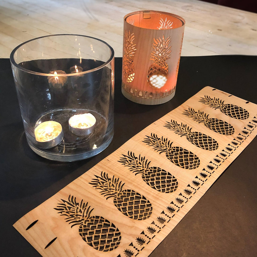 the maple lantern cozy beside the empty glass