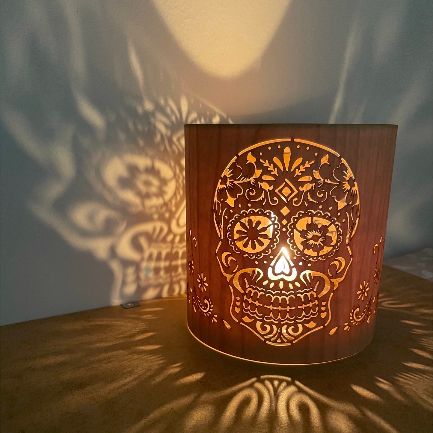 A Sugar Skull Candle Lantern